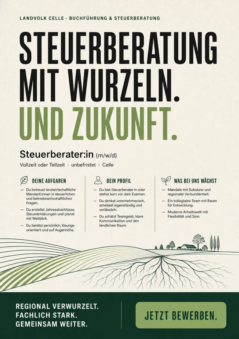 Stellenanzeige Steuerberater:in (m/w/d) beim Landvolk Celle